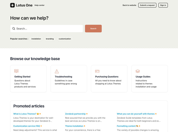 Lotus One Theme | Lotus Themes for Zendesk