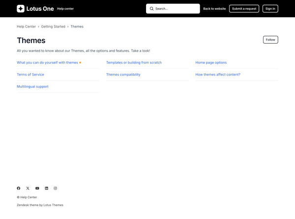 Lotus One Theme | Lotus Themes for Zendesk