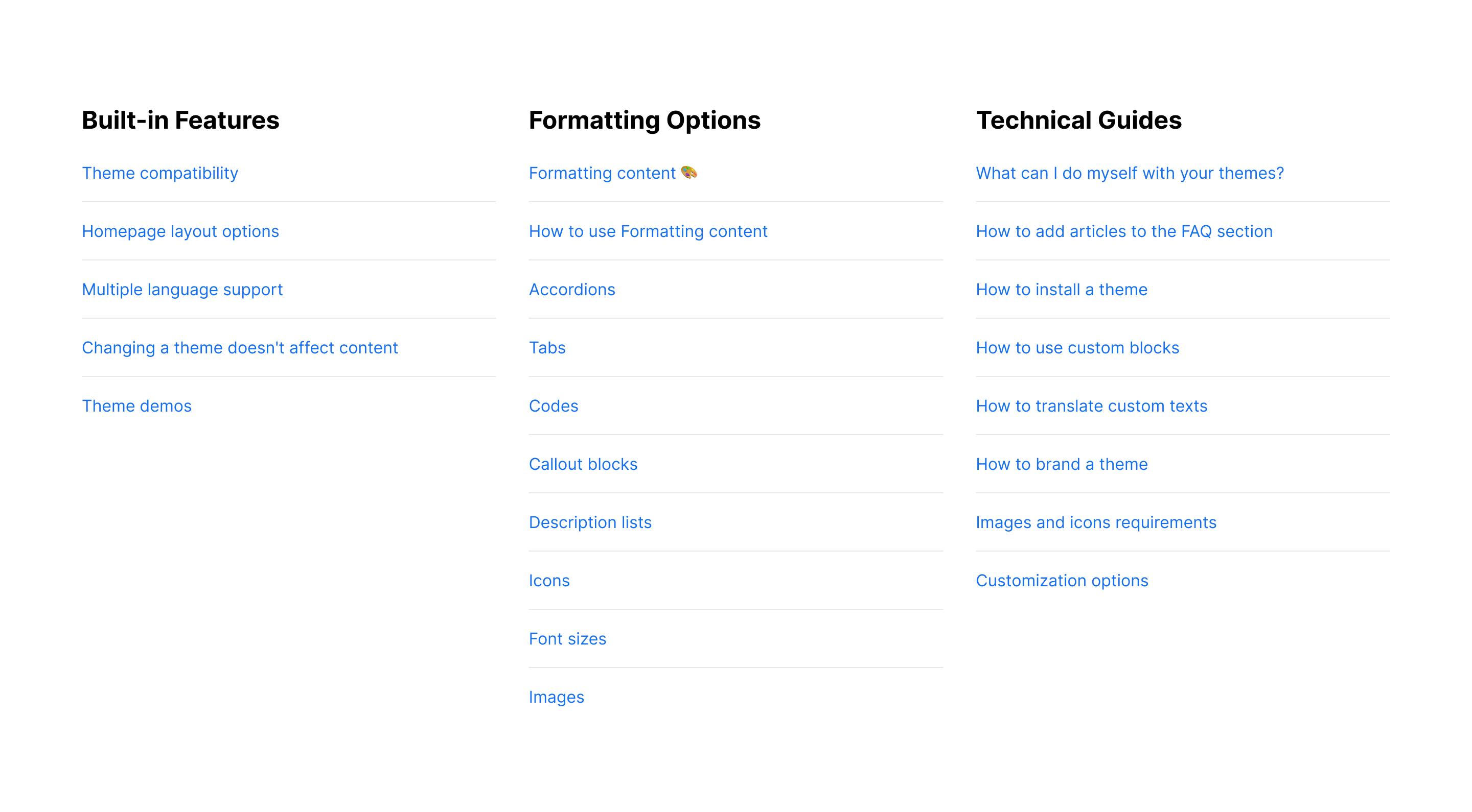 List of All Section Articles example