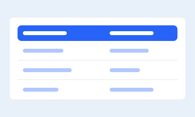 Tables example