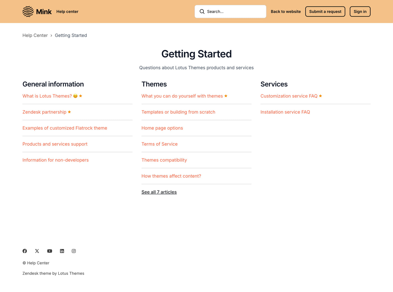 Zendesk Theme Mink  Category