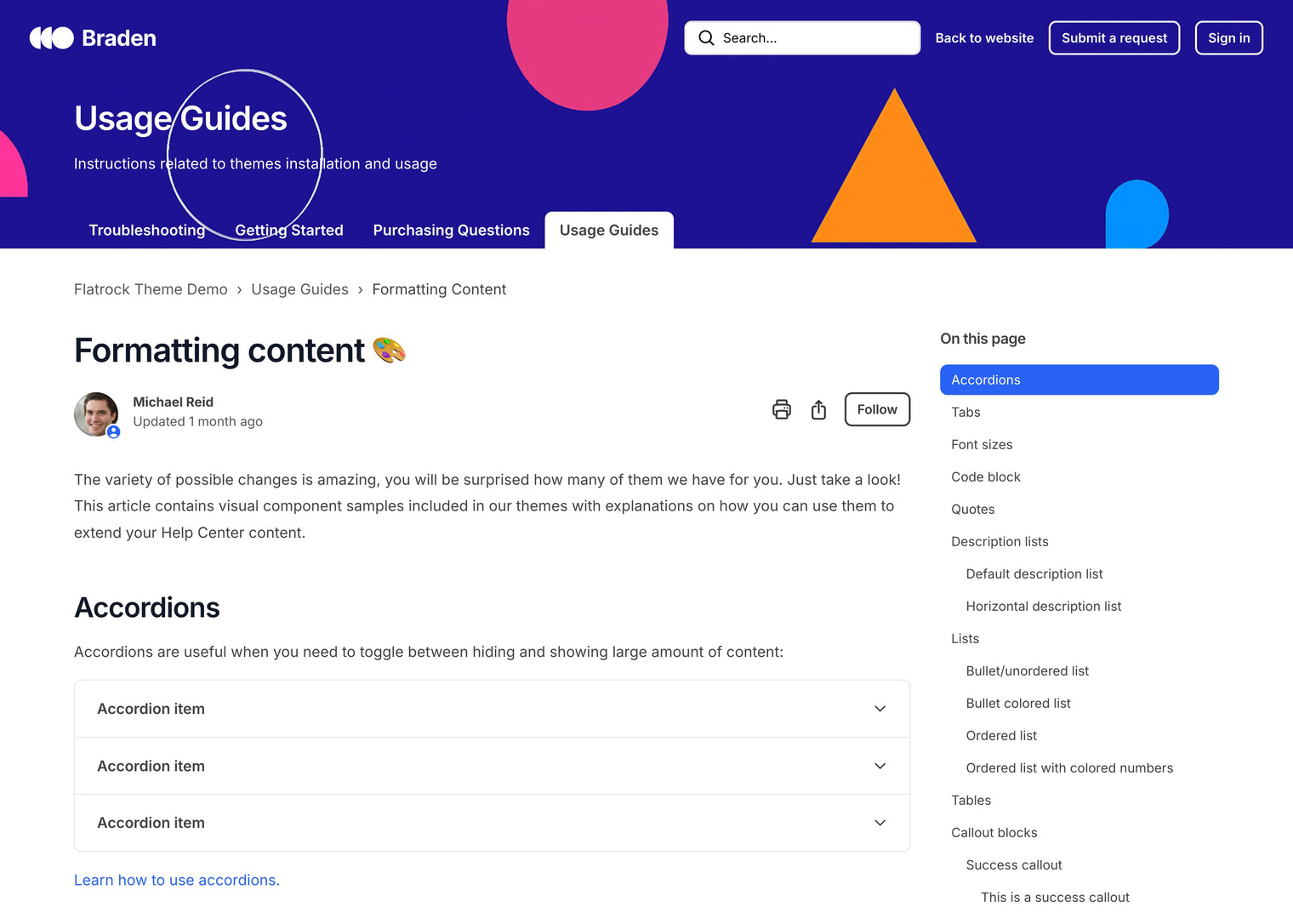Zendesk Theme Braden  Article