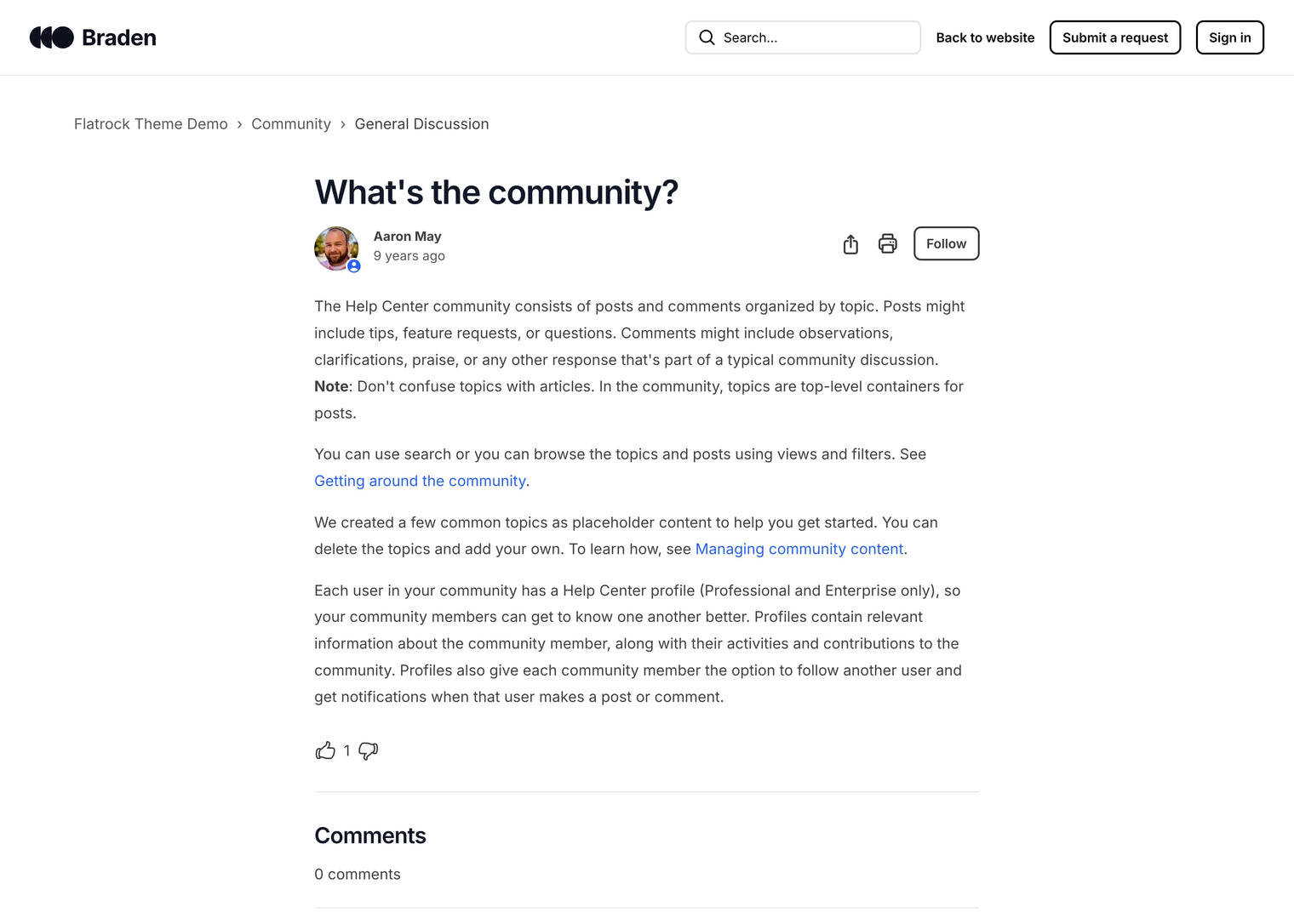 Zendesk Theme Braden  Community Post