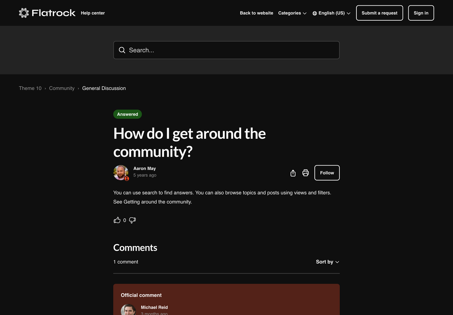 Zendesk Theme Flatrock  Community Topic
