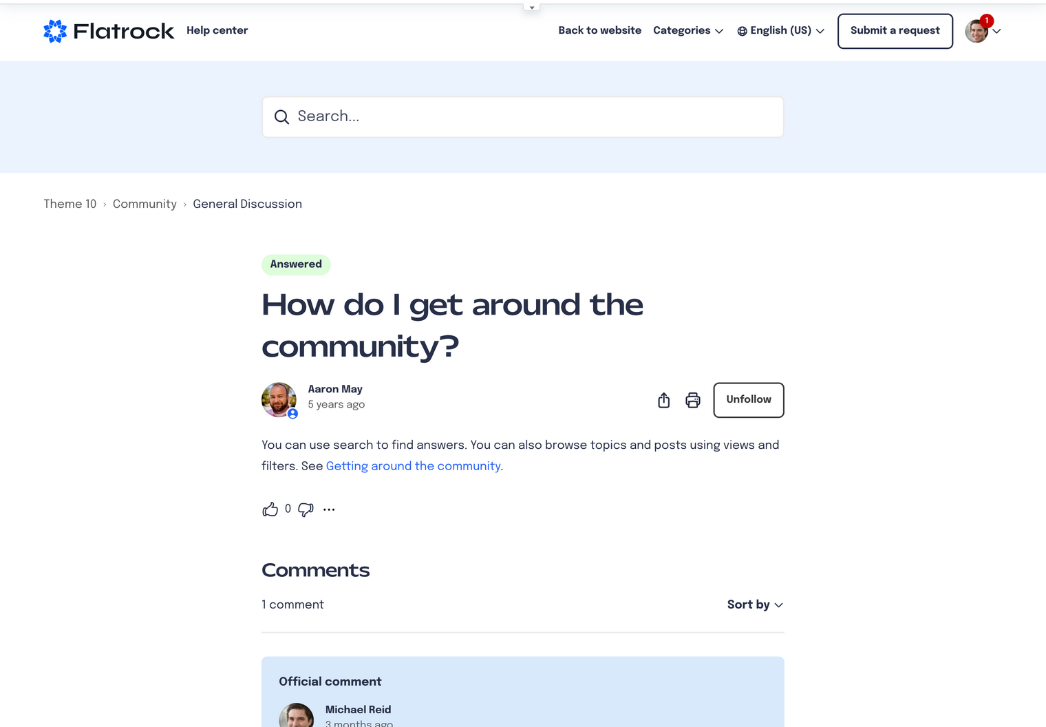 Zendesk Theme Flatrock  Request