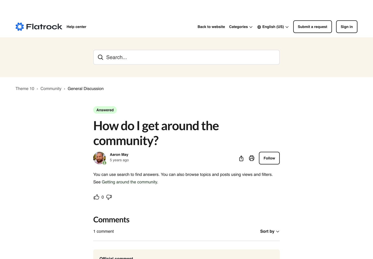 Zendesk Theme Flatrock  Community Topic