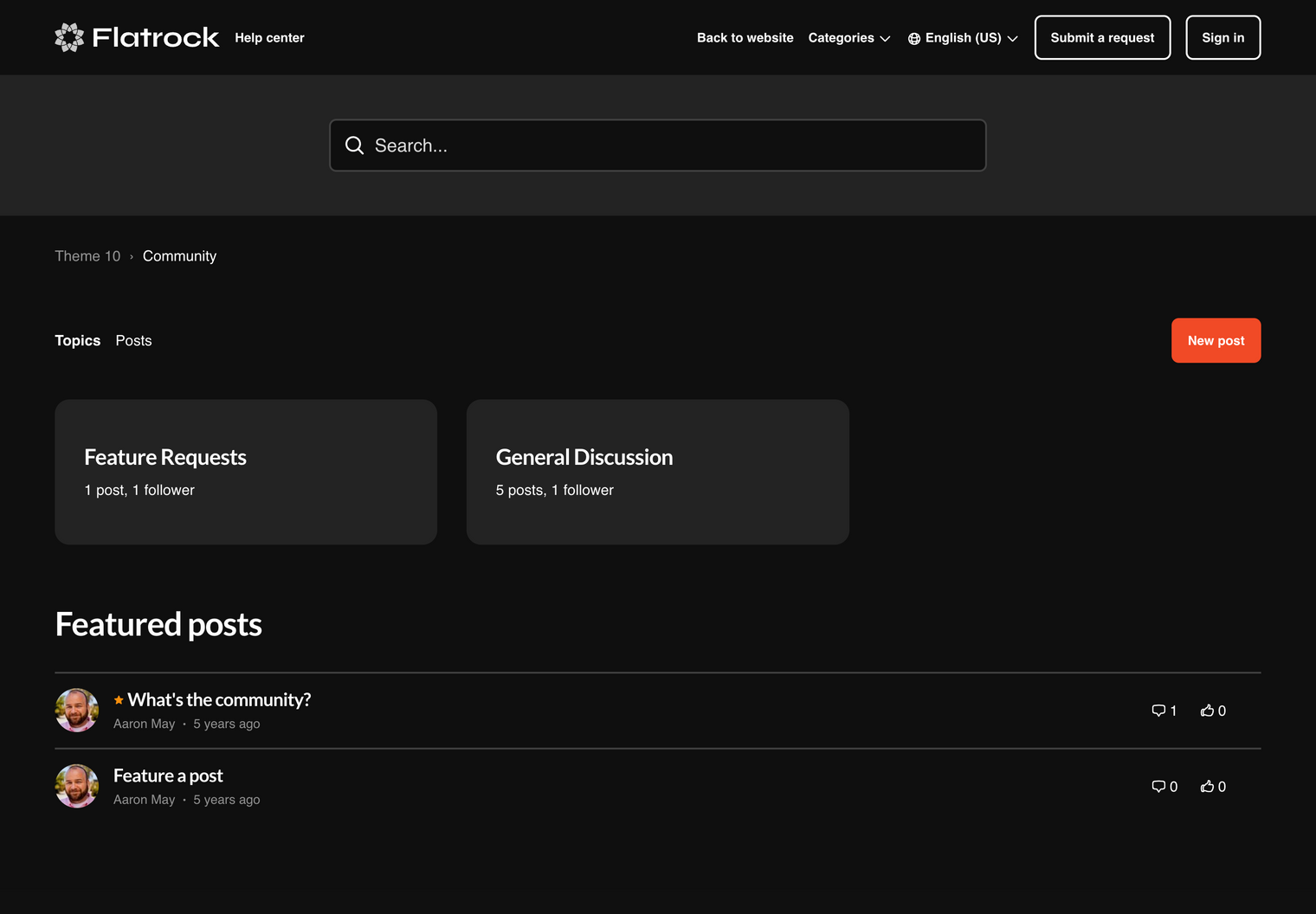Zendesk Theme Flatrock  Community