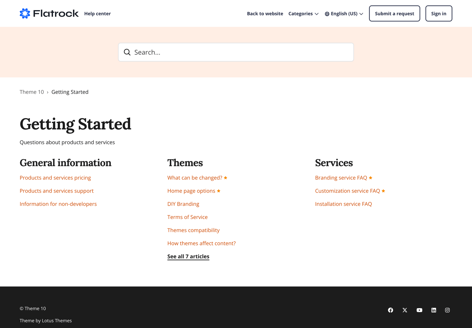 Zendesk Theme Flatrock  Category