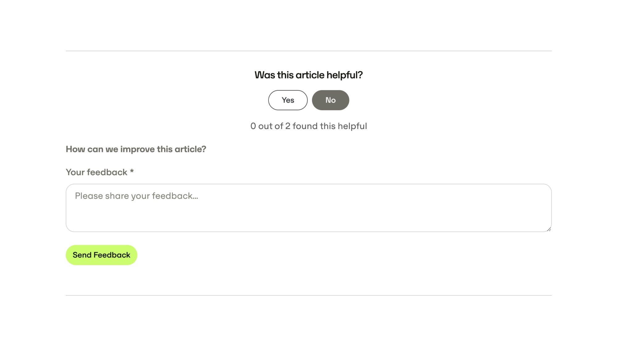 Article Feedback example