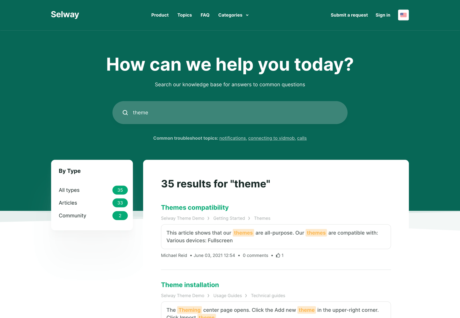 Zendesk Theme Selway  Search Results