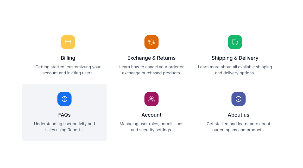 Icons for categories, sections, or topics