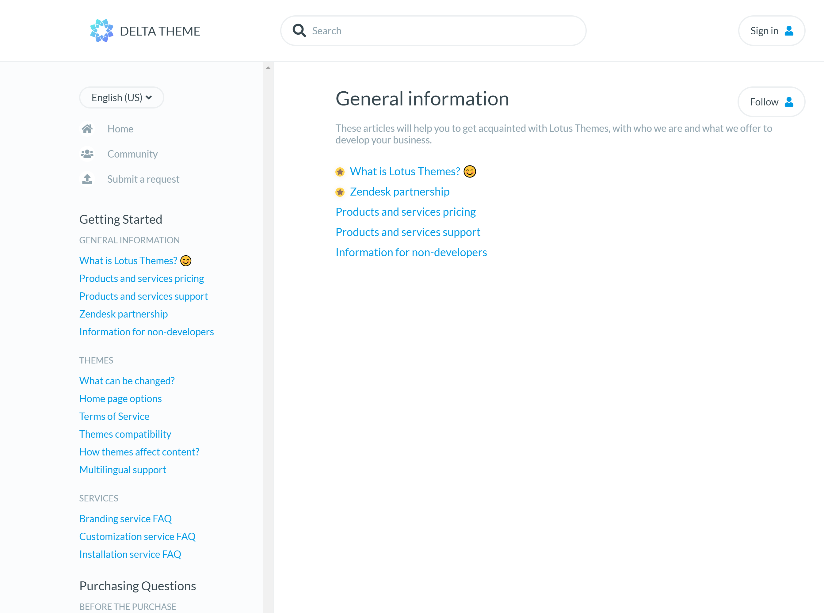 Delta — Zendesk Theme Created for Long Documentation