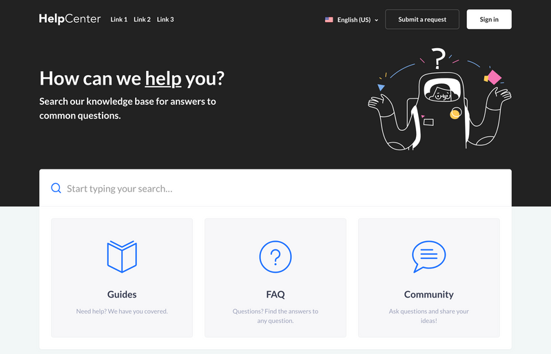 Zendesk Theme Hudson  With Custom Blocks Blue