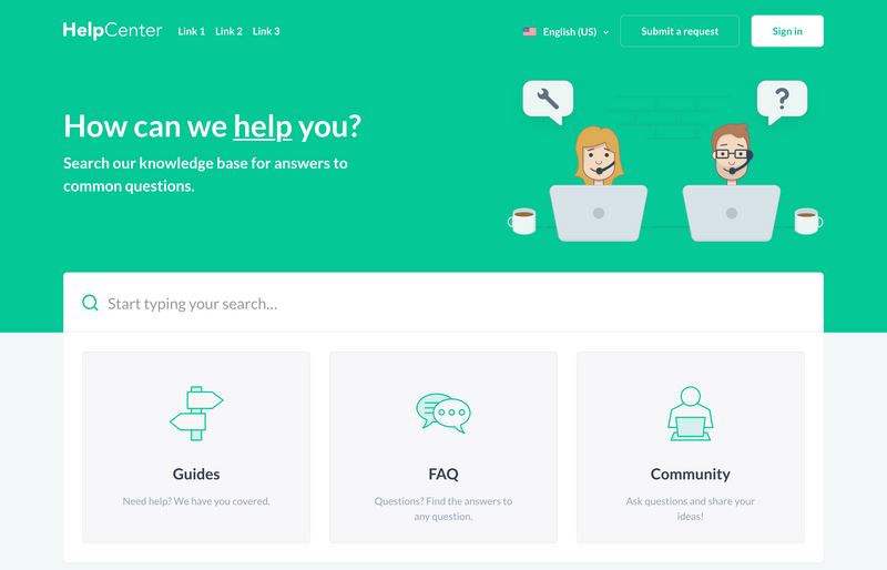 Zendesk Theme Hudson  With Custom Blocks Green