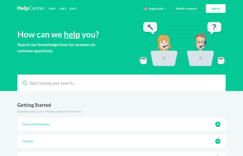 Zendesk Theme Hudson  Without Custom Blocks Green