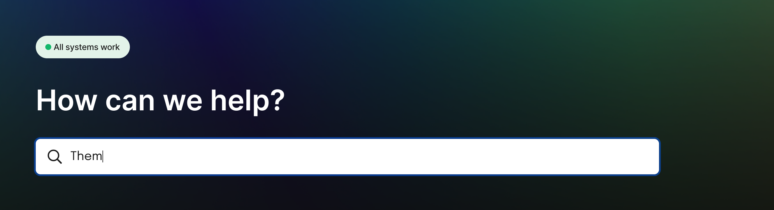 Zendesk Theme System Status Patterns